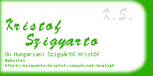 kristof szigyarto business card